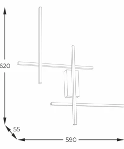 Minimalistyczna lampa ścienna LED 22009W4-BK/GD EDGE | Kaja*Sklep Kaja Fashion