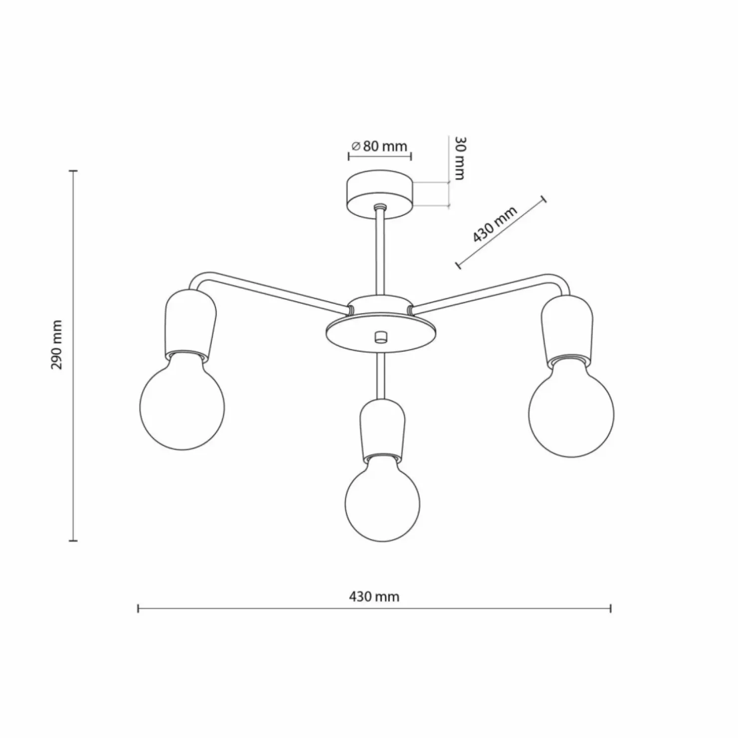 New Sklep Kaja Minimalistyczna lampa sufitowa do holu TK 4968 MIRIAM | Kaja