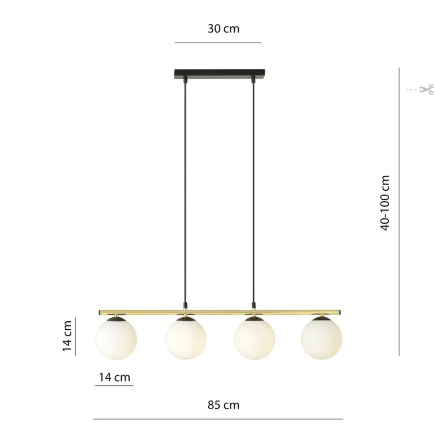 Store Sklep Kaja Minimalistyczna lampa wisząca and wyspę kuchenną 1254/4 z serii ALLORA