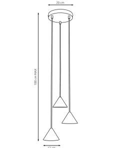 Sale Sklep Kaja Minimalistyczna lampa wisząca 1330/3PREM ELIT 3 PREMIUM BLACK | Kaja czarny