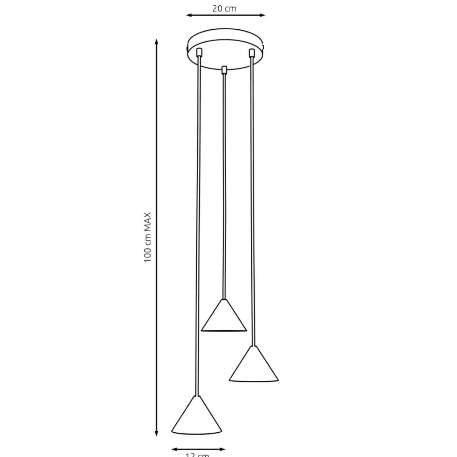 Sale Sklep Kaja Minimalistyczna lampa wisząca 1330/3PREM ELIT 3 PREMIUM BLACK | Kaja czarny
