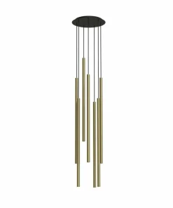 Flash Sale Sklep Kaja Minimalistyczna lampa wisząca ze złotymi tubami 7668 LASER | Kaja