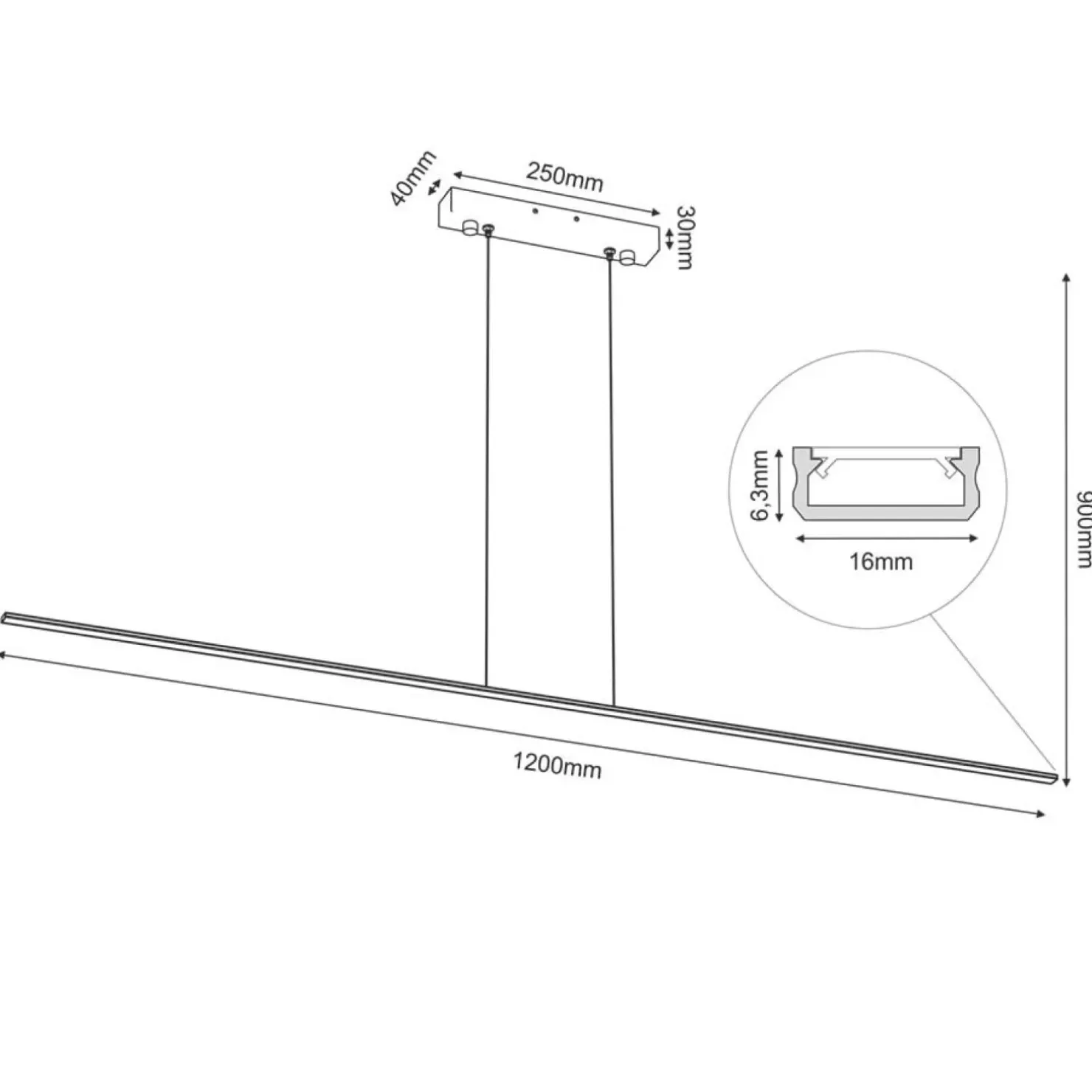 Flash Sale Sklep Kaja Minimalistyczna lampa wisząca nad stół 120cm 3000K ANT 5000 SLIM P