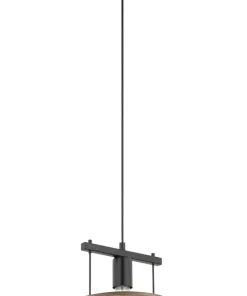 Fashion Sklep Kaja Minimalistyczna lampa wisząca z drewnianą obręczą SIG 32483 COFFEE