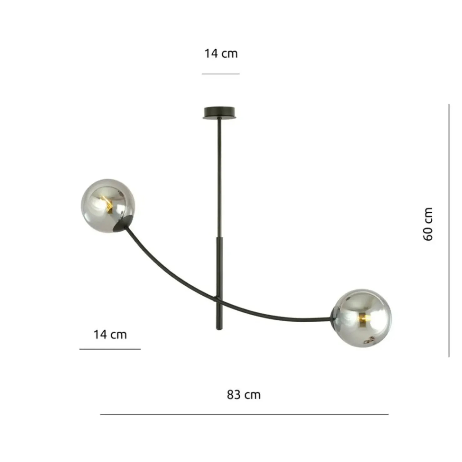 Shop Sklep Kaja Minimalistyczna lampa z ciemnymi kloszami 1100/2 HUNTER | Kaja