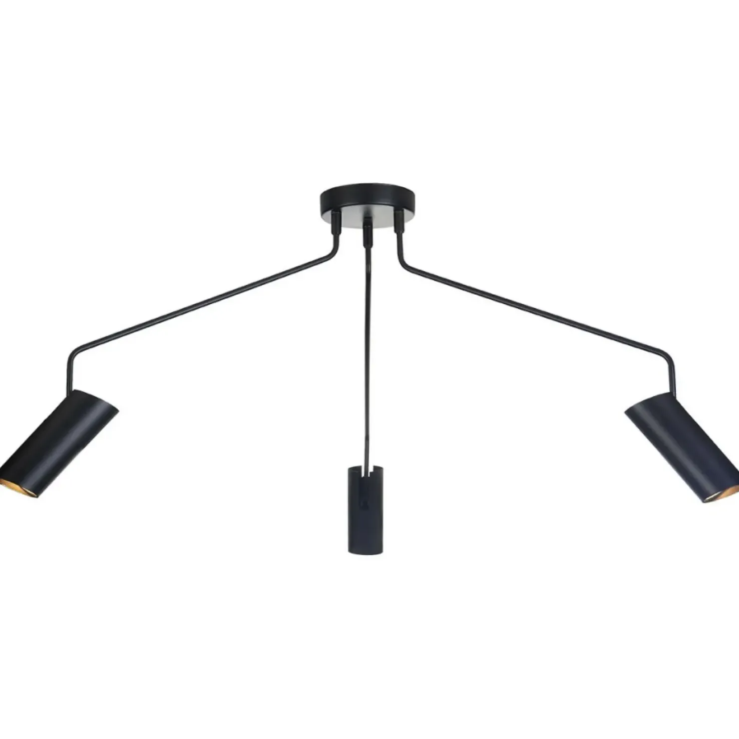 Outlet Sklep Kaja Minimalistyczna lampa z tubami LP-17001/3C BK FUTURO | Kaja