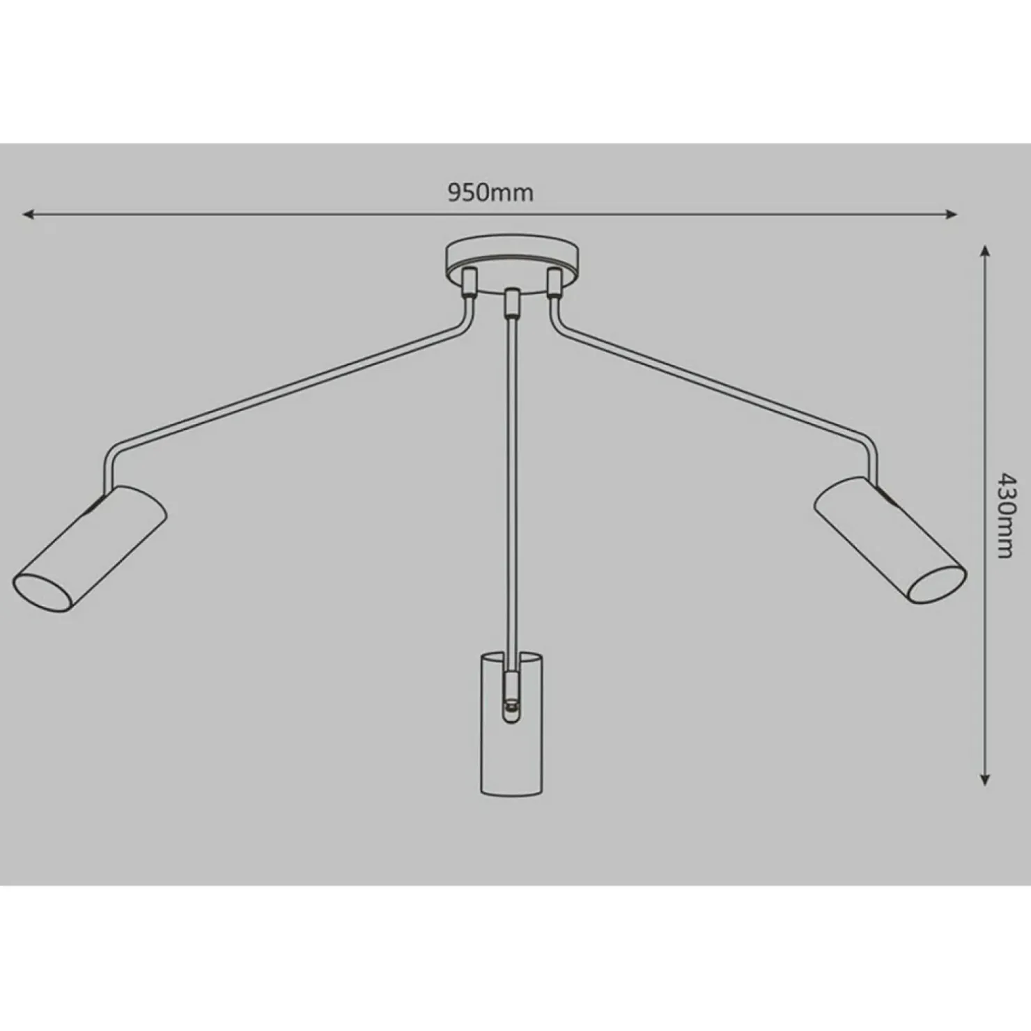 Outlet Sklep Kaja Minimalistyczna lampa z tubami LP-17001/3C BK FUTURO | Kaja