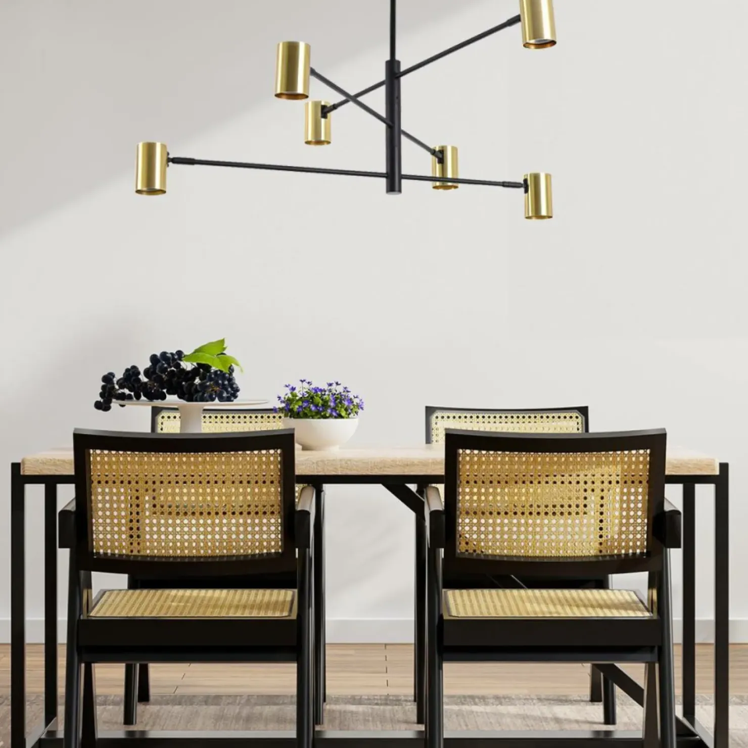 Best Sklep Kaja Minimalistyczna, regulowana lampa do salonu LP-731/6P GD z serii SNOW