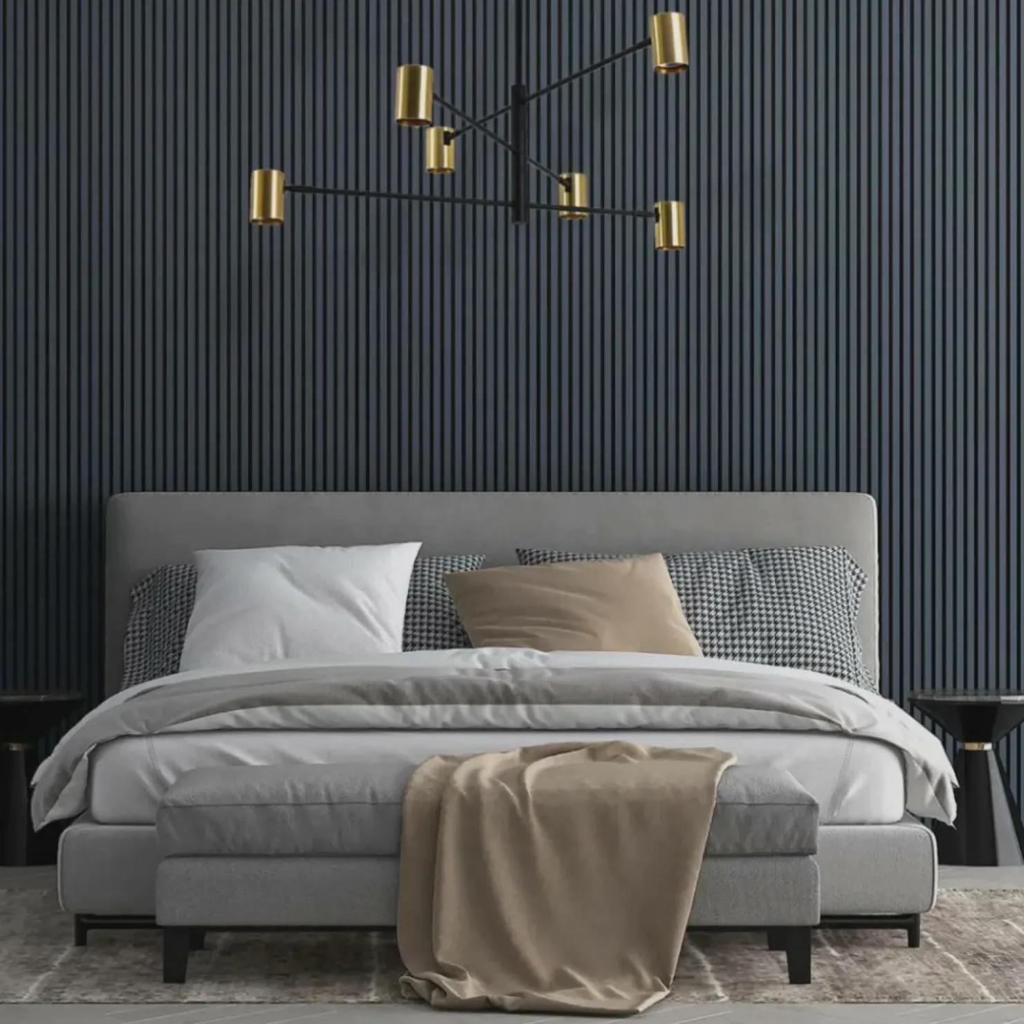 Best Sklep Kaja Minimalistyczna, regulowana lampa do salonu LP-731/6P GD z serii SNOW