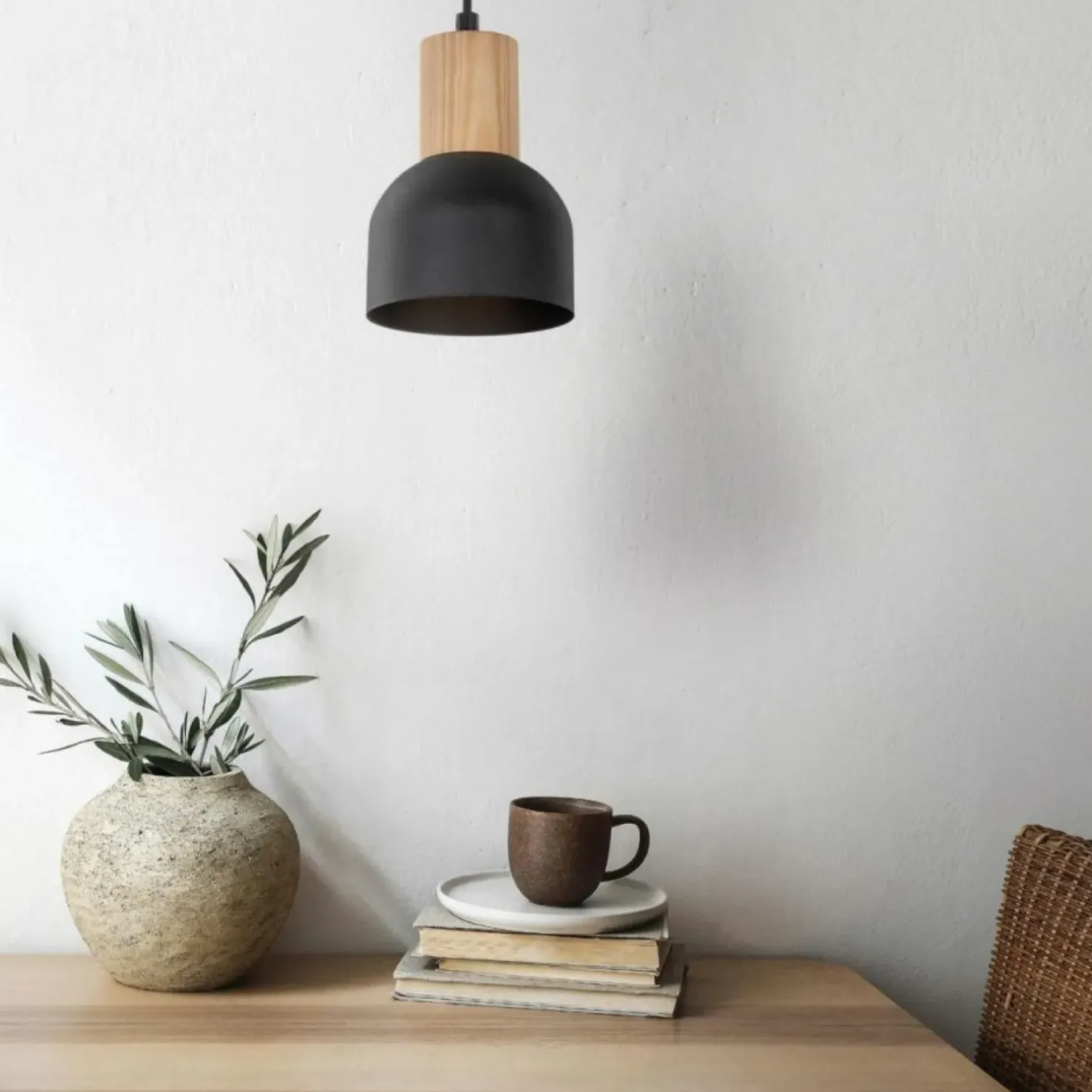 Store Sklep Kaja Minimalistyczny zwis z drewnianą oprawką TK 4894 CAIRO | Kaja