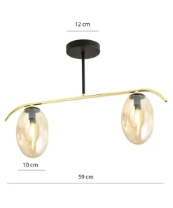 Store Sklep Kaja Miodowa lampa sufitowa z dwoma kloszami 1281/2 z serii FINES | Kaja