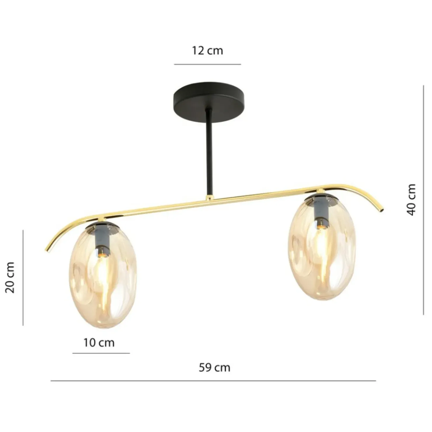 Store Sklep Kaja Miodowa lampa sufitowa z dwoma kloszami 1281/2 z serii FINES | Kaja