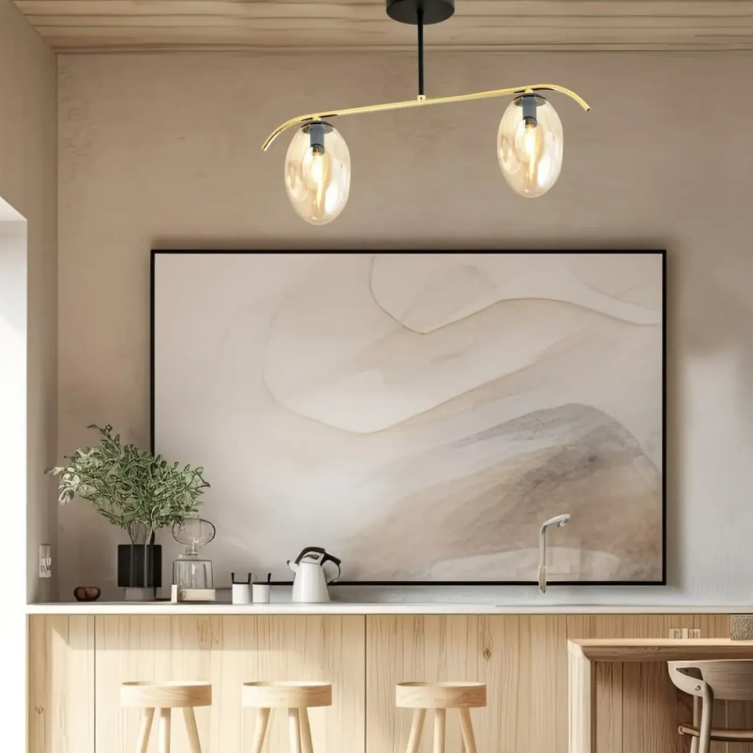 Store Sklep Kaja Miodowa lampa sufitowa z dwoma kloszami 1281/2 z serii FINES | Kaja