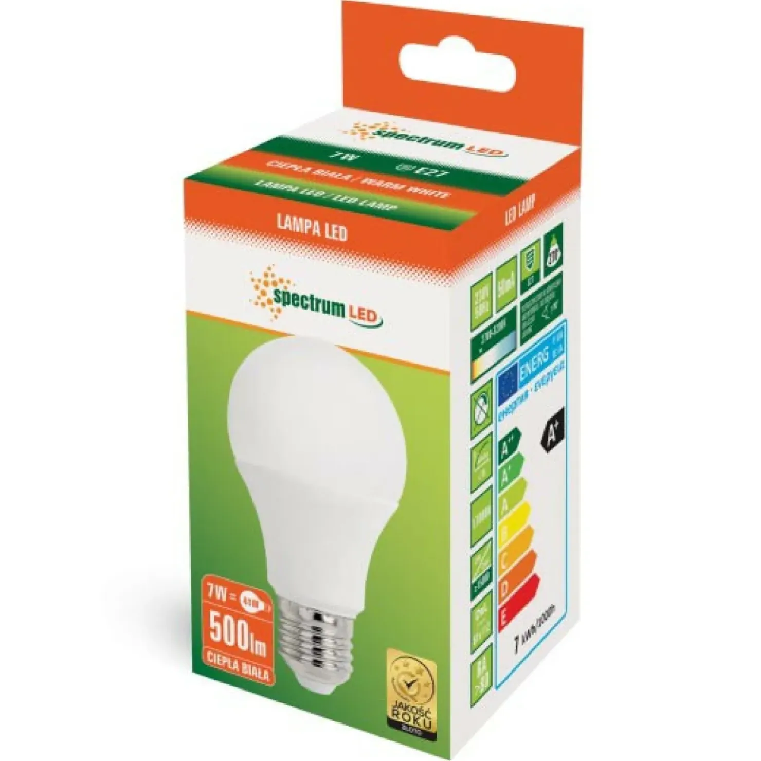 Mleczna żarówka LED ciepła E27 7W SpectrumLED 13900 | Kaja Oświetlenie*Sklep Kaja Online