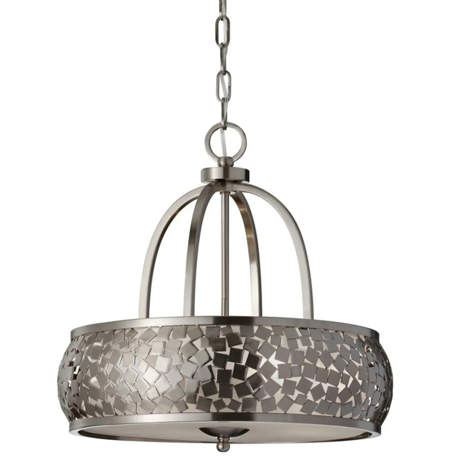 Outlet Sklep Kaja Modernistyczna lampa wisząca, srebrna FE-ZARA4 z serii ZARA szczotkowanastal