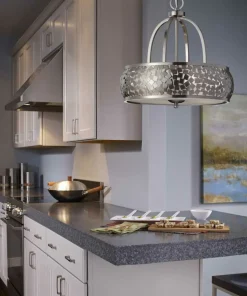 Outlet Sklep Kaja Modernistyczna lampa wisząca, srebrna FE-ZARA4 z serii ZARA szczotkowanastal