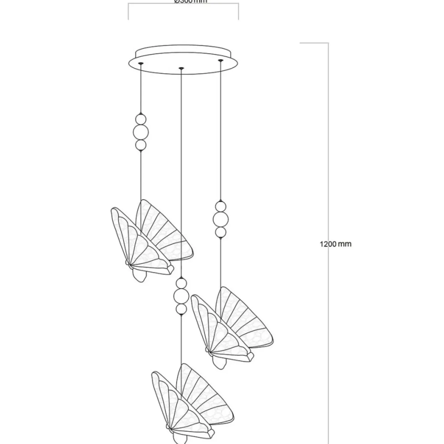 Modernistyczna lampa wisząca motyle LP-1715/3P MARIPOSA | Kaja*Sklep Kaja Fashion