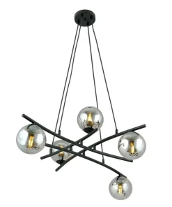 Shop Sklep Kaja Modernistyczny żyrandol z grafitowymi kloszami 1203/5 z serii ESSA czarny