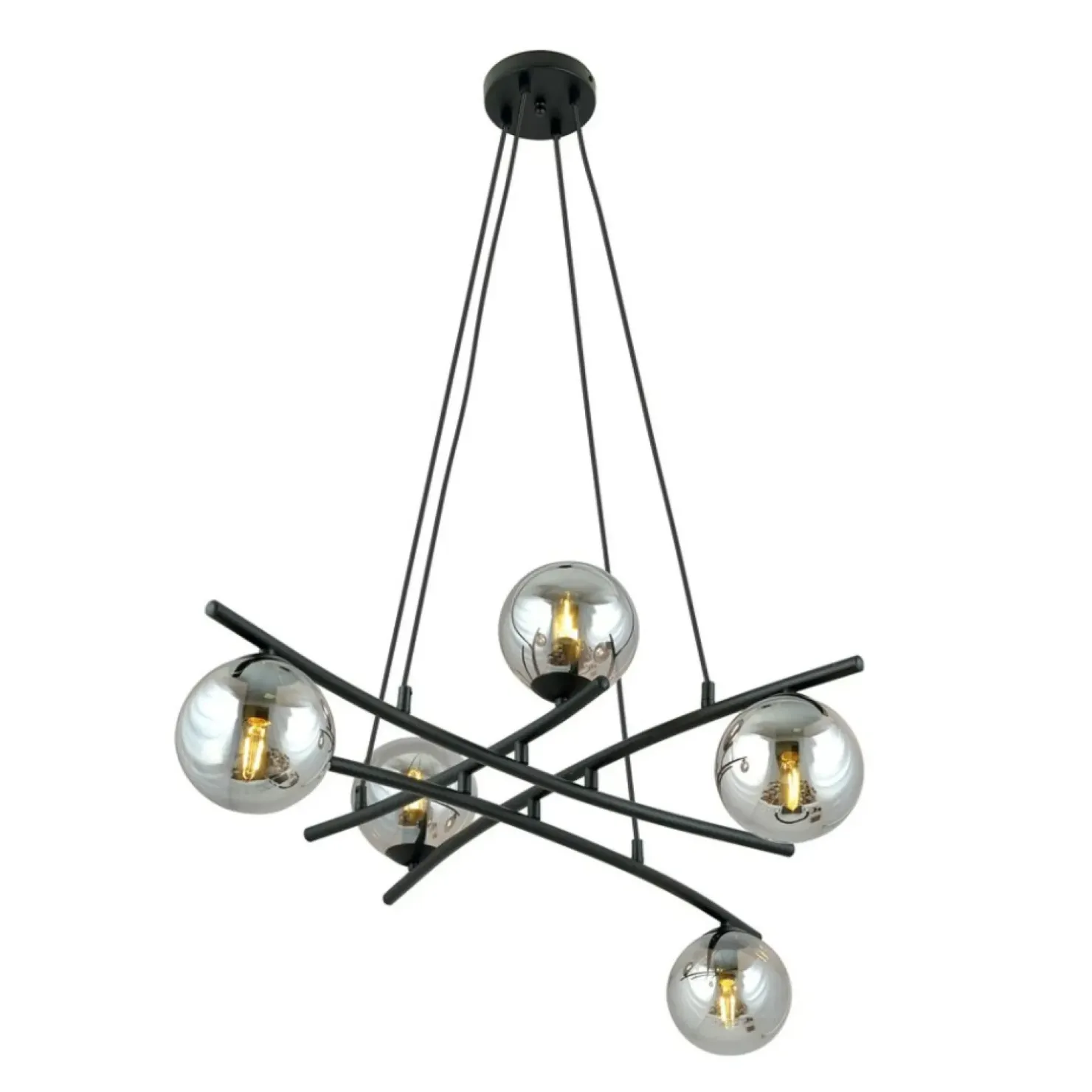 Shop Sklep Kaja Modernistyczny żyrandol z grafitowymi kloszami 1203/5 z serii ESSA czarny