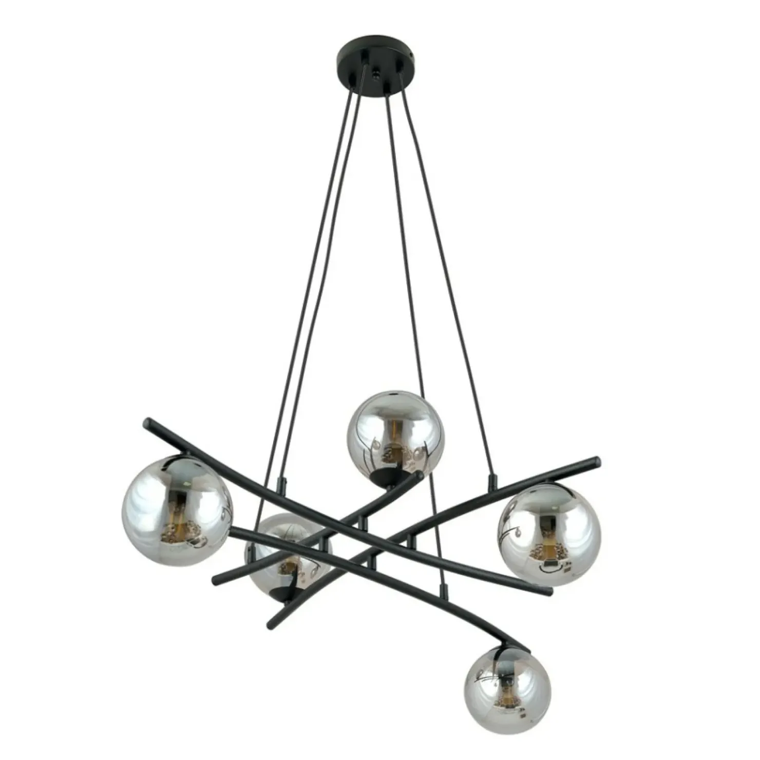 Shop Sklep Kaja Modernistyczny żyrandol z grafitowymi kloszami 1203/5 z serii ESSA czarny