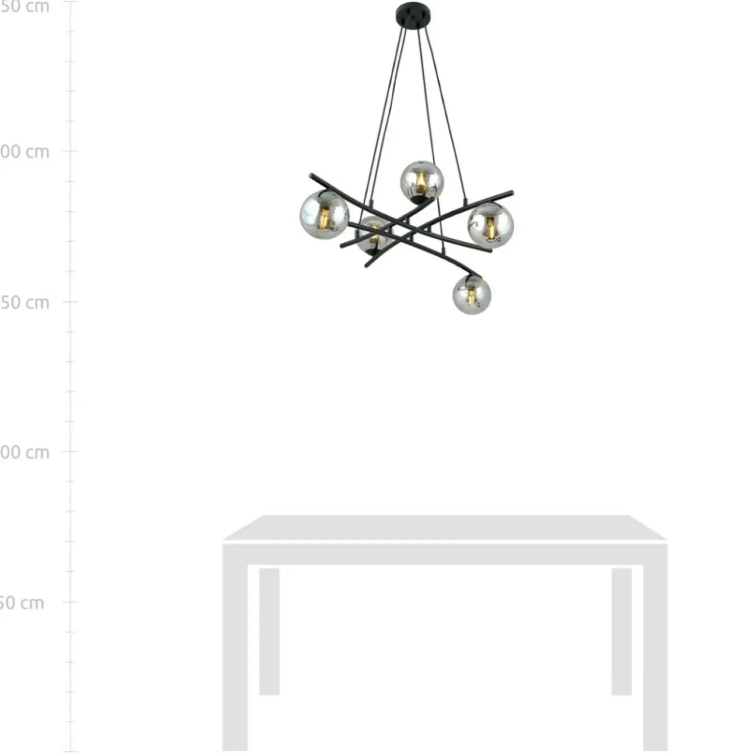 Shop Sklep Kaja Modernistyczny żyrandol z grafitowymi kloszami 1203/5 z serii ESSA czarny