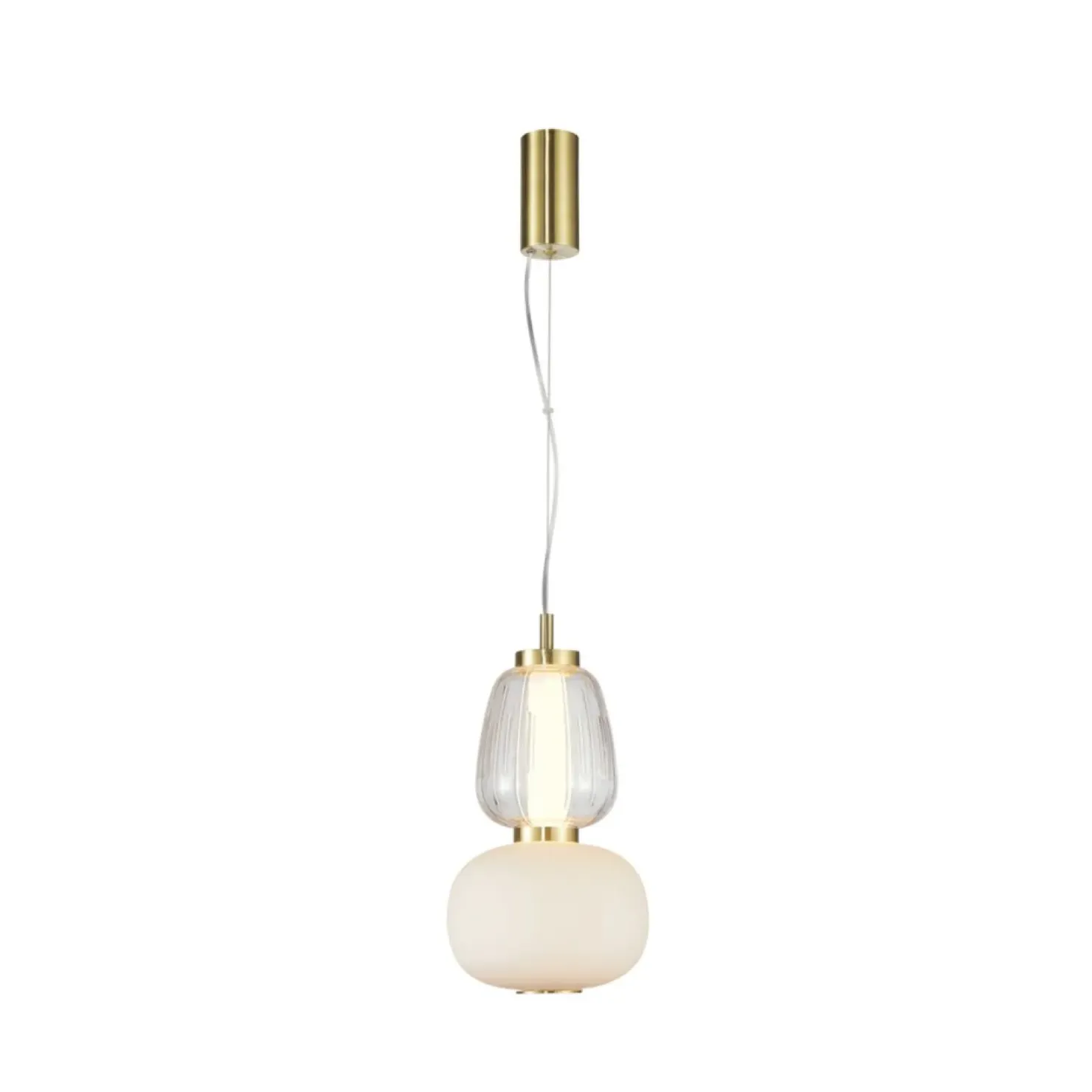 Store Sklep Kaja Modernistyczny zwis LED z dwoma kloszami PND-98374-18W-GD ERIS | Kaja