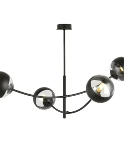 Outlet Sklep Kaja Molekularna, czarna lampa sufitowa do sypialni 1101/4 HUNTER | Kaja