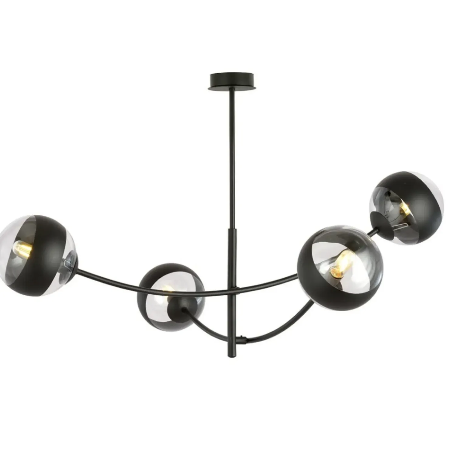 Outlet Sklep Kaja Molekularna, czarna lampa sufitowa do sypialni 1101/4 HUNTER | Kaja