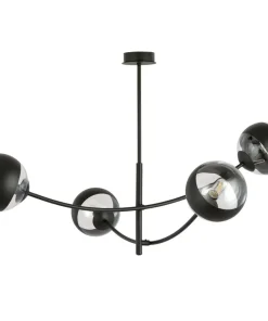 Outlet Sklep Kaja Molekularna, czarna lampa sufitowa do sypialni 1101/4 HUNTER | Kaja