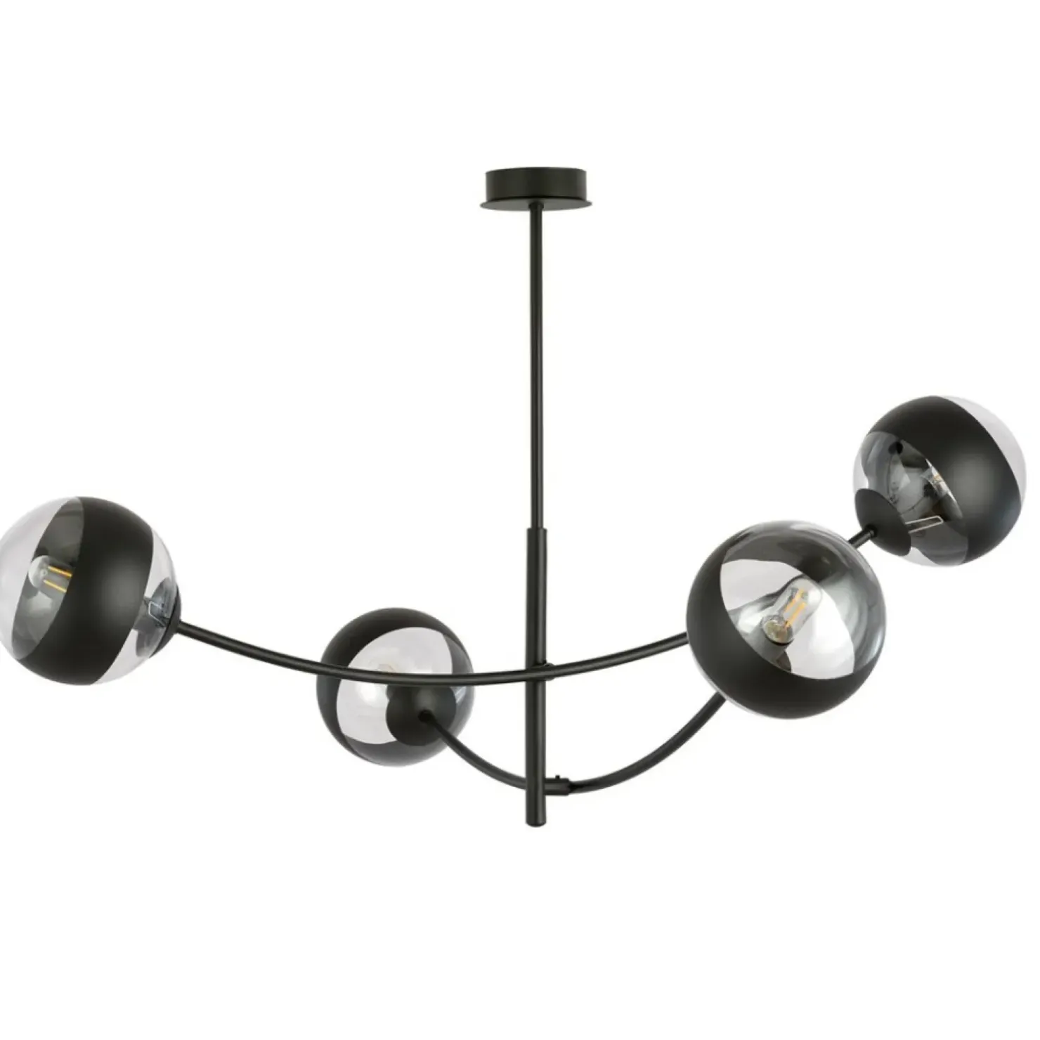 Outlet Sklep Kaja Molekularna, czarna lampa sufitowa do sypialni 1101/4 HUNTER | Kaja