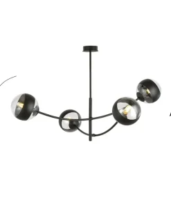 Outlet Sklep Kaja Molekularna, czarna lampa sufitowa do sypialni 1101/4 HUNTER | Kaja