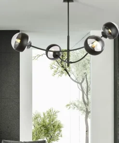 Outlet Sklep Kaja Molekularna, czarna lampa sufitowa do sypialni 1101/4 HUNTER | Kaja