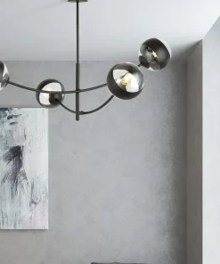 Outlet Sklep Kaja Molekularna, czarna lampa sufitowa do sypialni 1101/4 HUNTER | Kaja