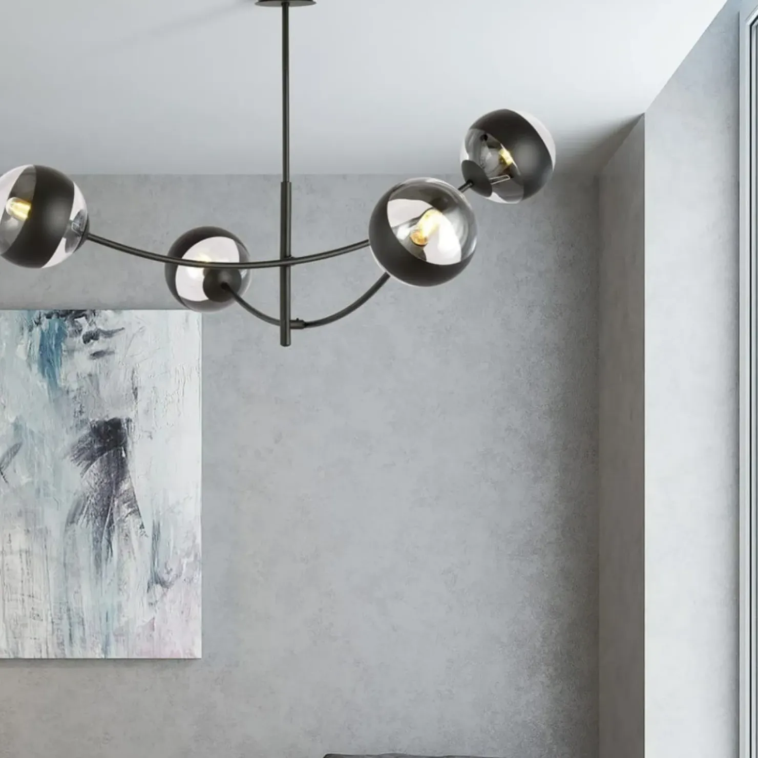 Outlet Sklep Kaja Molekularna, czarna lampa sufitowa do sypialni 1101/4 HUNTER | Kaja