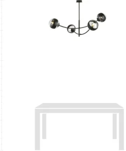 Outlet Sklep Kaja Molekularna, czarna lampa sufitowa do sypialni 1101/4 HUNTER | Kaja
