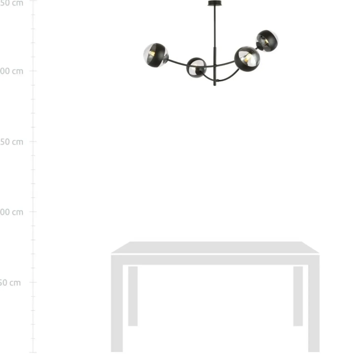 Outlet Sklep Kaja Molekularna, czarna lampa sufitowa do sypialni 1101/4 HUNTER | Kaja