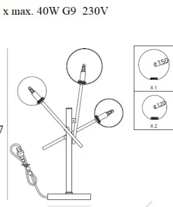 Mosiężna, nowoczesna lampka stołowa MX T0035 LOLLIPOP | Kaja*Sklep Kaja Sale