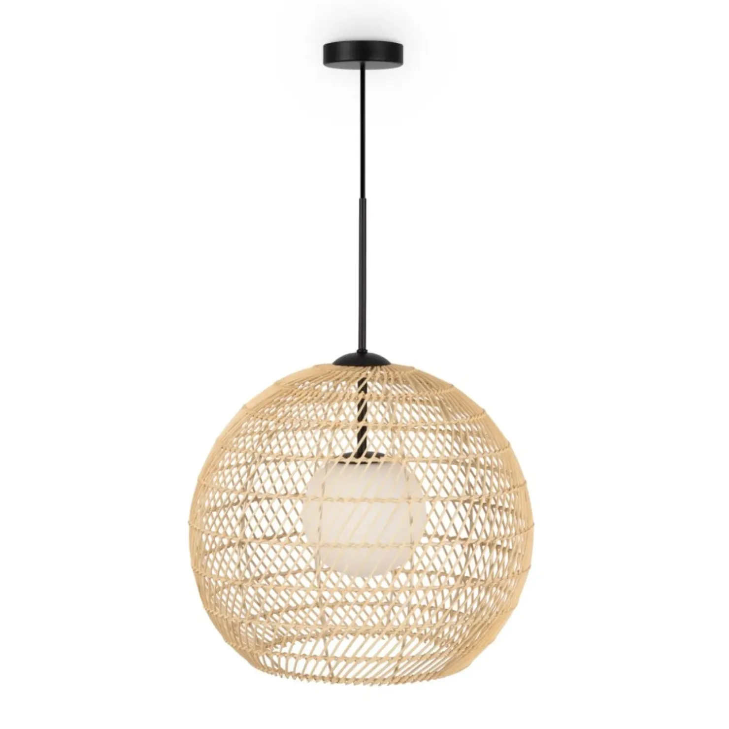 Store Sklep Kaja Naturalna lampa wisząca z kloszem MOD204PL-01BG z serii CANE