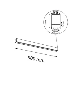 Natynkowa, ledowa listwa plafon 90cm 4000K ANT 8658 NUMATA | Kaja*Sklep Kaja Shop