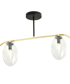 Outlet Sklep Kaja Niebanalna, czarno-złota lampa sufitowa do salonu 1279/2 z serii FINES
