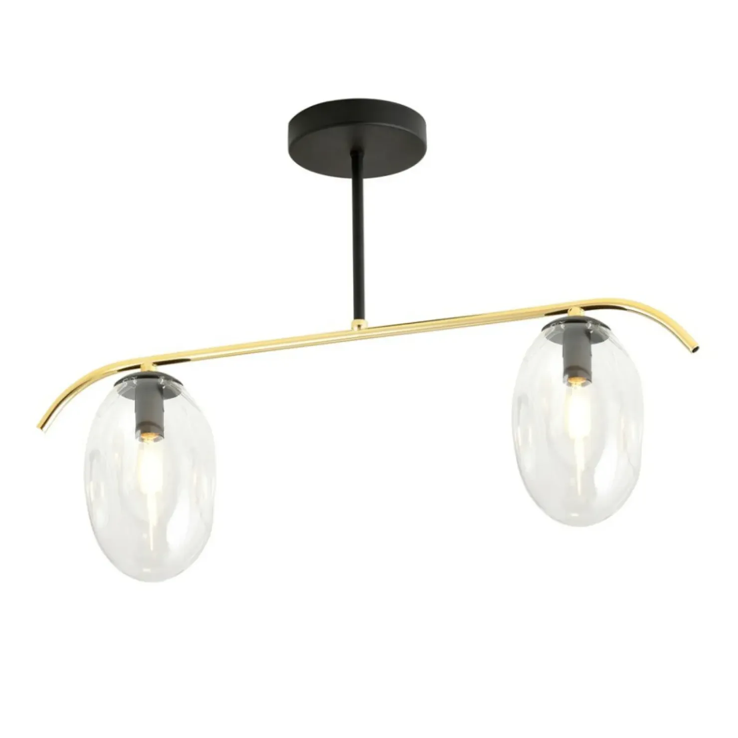 Outlet Sklep Kaja Niebanalna, czarno-złota lampa sufitowa do salonu 1279/2 z serii FINES