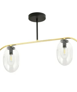 Outlet Sklep Kaja Niebanalna, czarno-złota lampa sufitowa do salonu 1279/2 z serii FINES