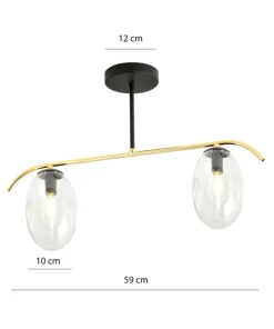 Outlet Sklep Kaja Niebanalna, czarno-złota lampa sufitowa do salonu 1279/2 z serii FINES