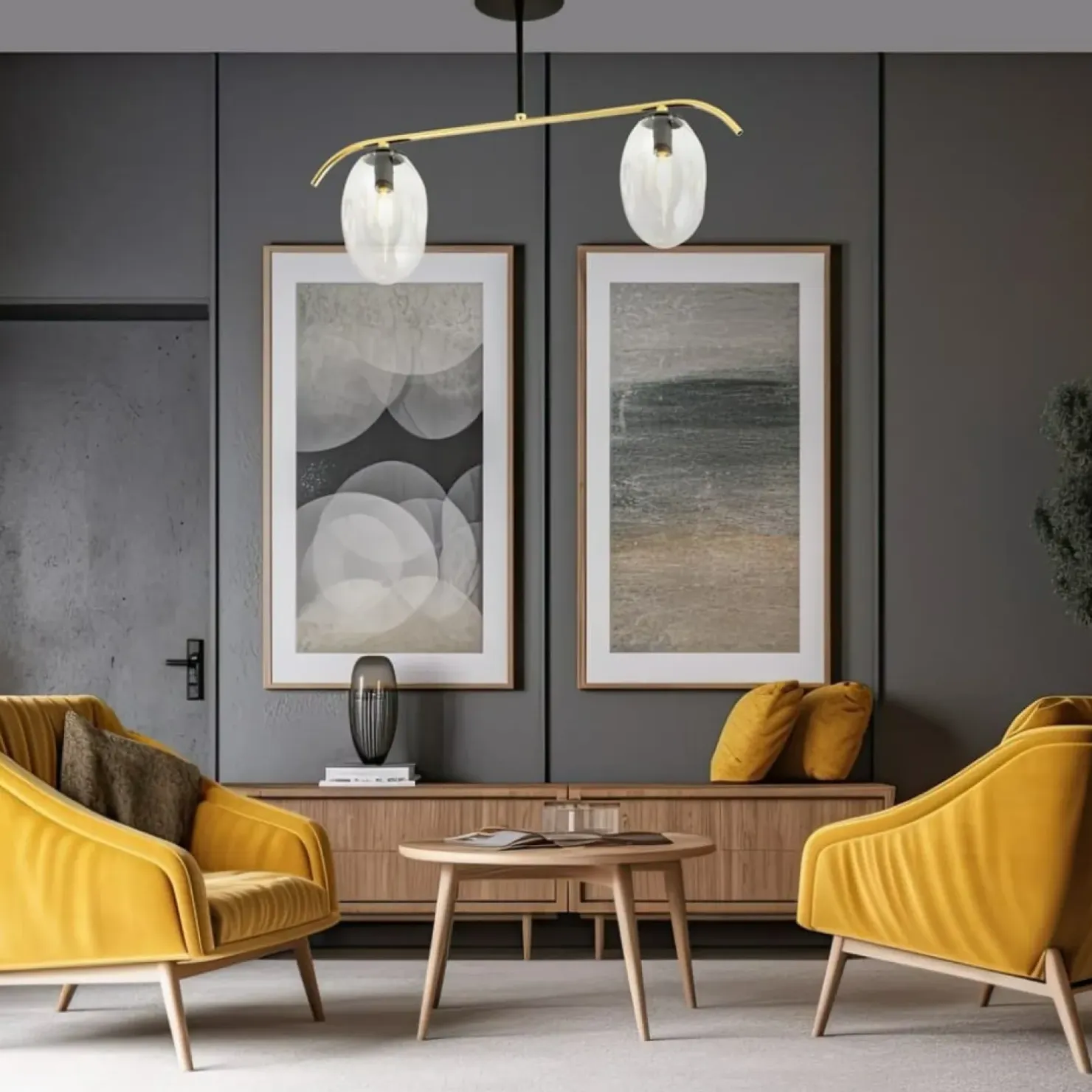 Outlet Sklep Kaja Niebanalna, czarno-złota lampa sufitowa do salonu 1279/2 z serii FINES