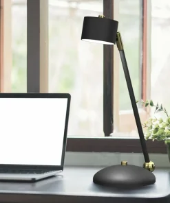 Niebanalna lampa biurkowa, czarno-złota MLP7764 z serii ARENA | Kaja Oświetlenie*Sklep Kaja Outlet