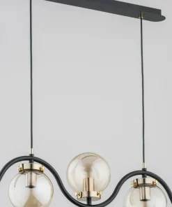 Discount Sklep Kaja Niebanalna lampa wisząca w czerni i złocie AL 62154 | Kaja