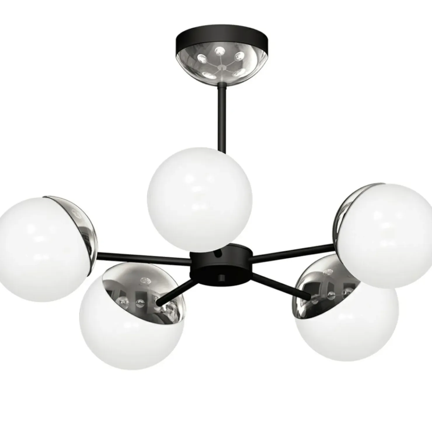 Hot Sklep Kaja Niebanalna lampa wisząca z pięcioma kloszami MLP8882 z serii SFERA | Kaja Oświet chrom