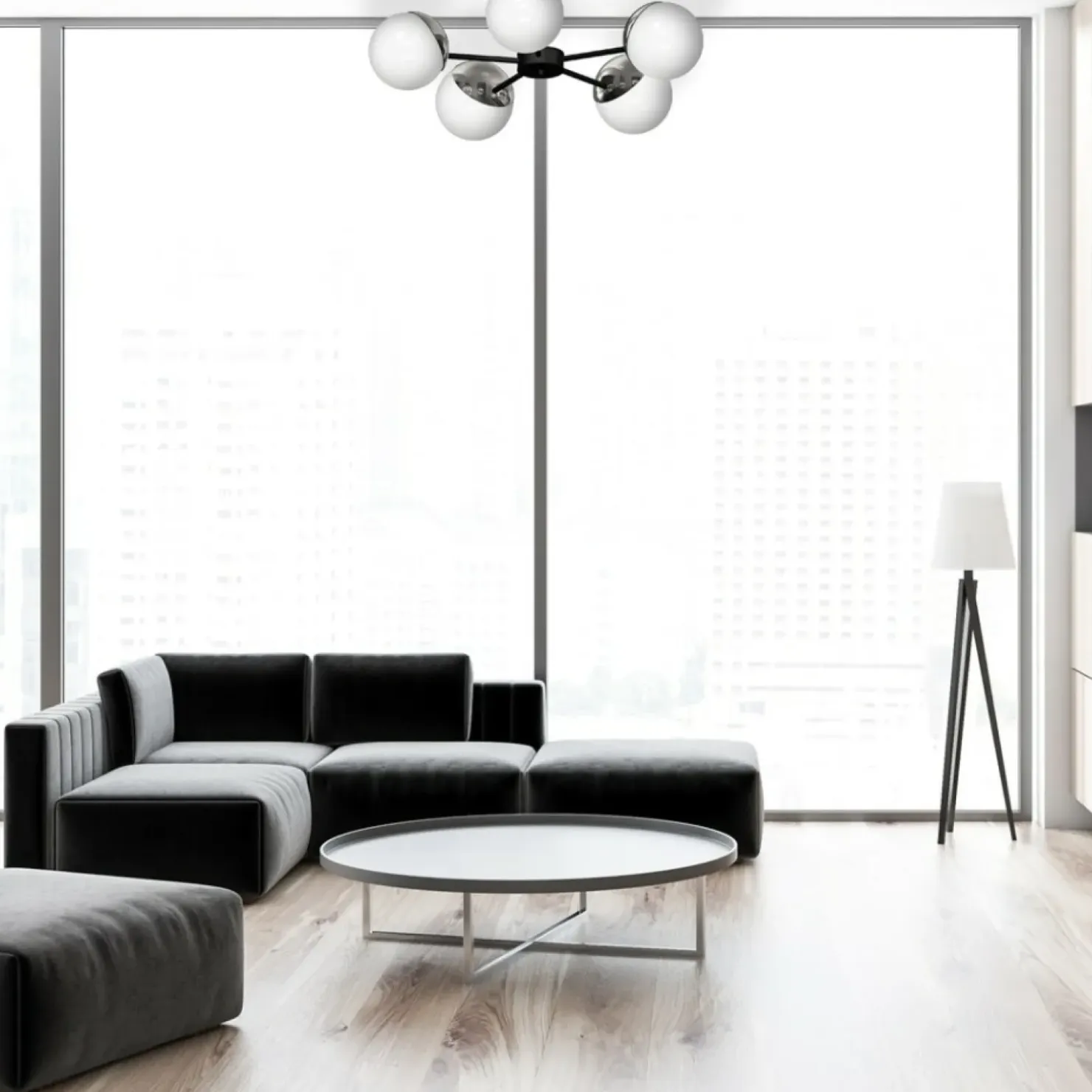 Hot Sklep Kaja Niebanalna lampa wisząca z pięcioma kloszami MLP8882 z serii SFERA | Kaja Oświet chrom