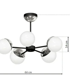 Hot Sklep Kaja Niebanalna lampa wisząca z pięcioma kloszami MLP8882 z serii SFERA | Kaja Oświet chrom