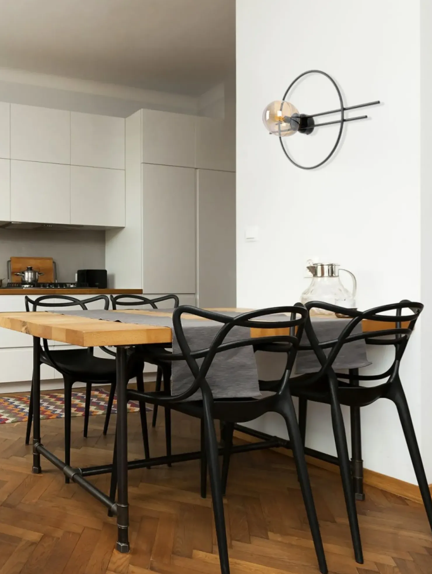 Niebanalny kinkiet z ozdobnym okręgiem i kloszem K-5346 z serii CORSA*Sklep Kaja Clearance
